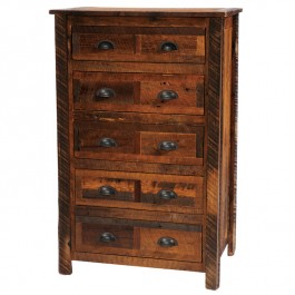 Premium 5 Drawer Barn Wood Dresser with Barn Wood Legs