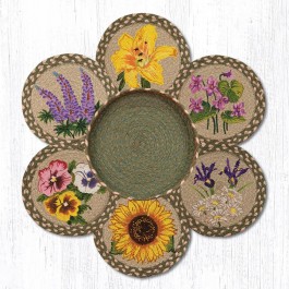 Jute Blooming Flowers 10" Trivets with Basket