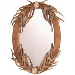 Oval Deer Antler Mirror