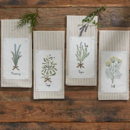 Herbal Embroidered Patch Kitchen Towels