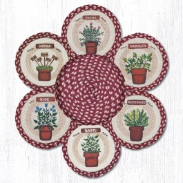 Jute Gardening Herbs  10" Trivet with Basket