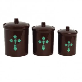 Turquoise Cross Canister Set DISCONTINUED