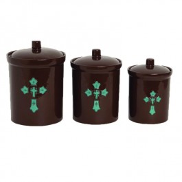 Turquoise Cross Canister Set
