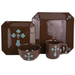 Turquoise Cross Dinnerware - 16 Pcs Service for 4 -DISCONTINUED