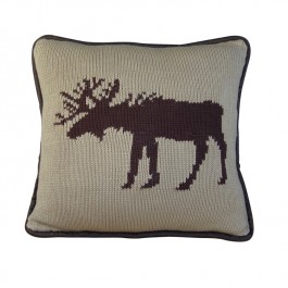 Knit Moose Accent Pillow