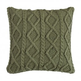 Green Cable Knit Pillow
