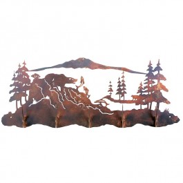 Fishing Bear Scenic Coat Rack