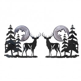 Deer and Pine Curtain Rod Brackets & Tie Backs