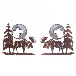 Moose and Pine Curtain Rod Brackets & Tie Backs