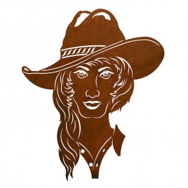 Cowgirl Head Metal Wall Art