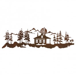 Cabin in the Pines Metal Wall Art