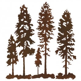 Lodge Pole Pine Triptych Metal Wall Art