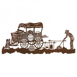 Chuck Wagon Scene Metal Wall Art