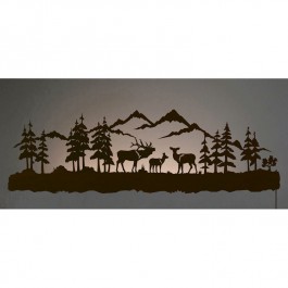 42" Elk Family Back Lit Wall Art