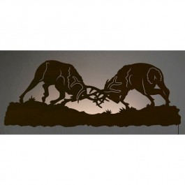 Fighting Elk Back Lit Wall Art