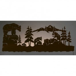 Mama Bear & Cubs Back Lit Wall Art