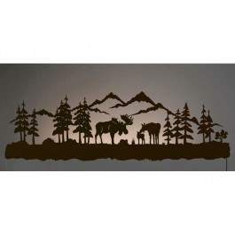 Moose Family Back Lit Wall Art