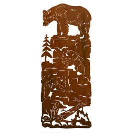 Mama Bear and Cubs Metal Wall Art