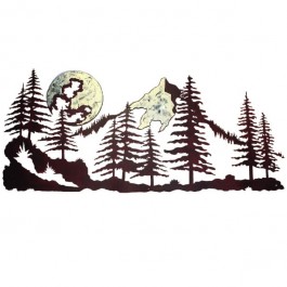 Western Mountain Moon Metal Wall Art