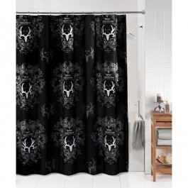 Bone Collector Black and Grey Shower Curtain