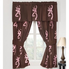 Pink Buckmark Drape and Valance