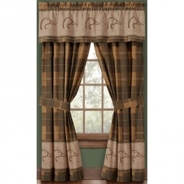 Plaid Ducks Unlimited Drapes & Valance