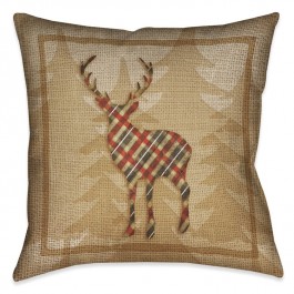 Country Cabin Deer Pillow