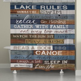 Lake Rules Shower Curtain