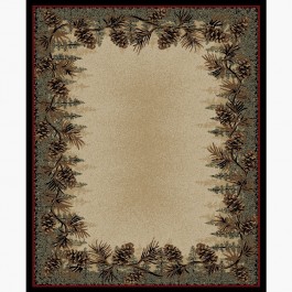 Pine Cone Border Area Rug