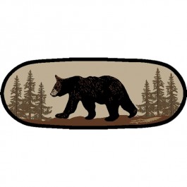 Walking Bear Oval Rug