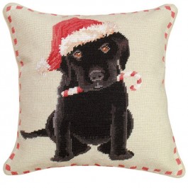 Christmas Black Lab Pillow