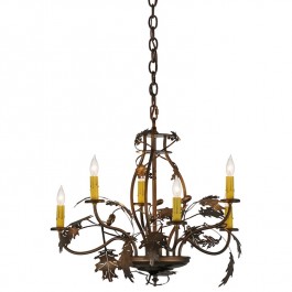 Oak Leaf & Acorn 6 Light Chandelier