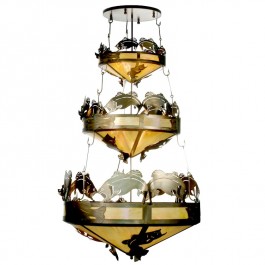 3 Tier Catch Of The Day Bass Inverted Pendant Light