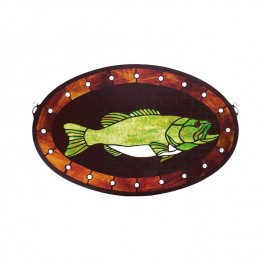 Bass Plaque Stained Glass Window