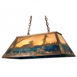 Moose At Lake Oblong Pendant Light