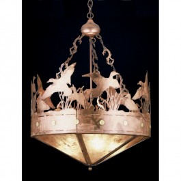 Silver Mica Duck Chandelier