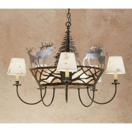 Five Light Elk Chandelier