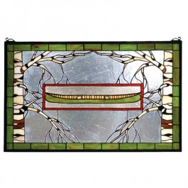 Adirondack Canoe Stained Glass Window