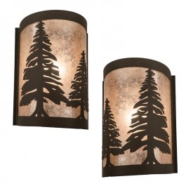 Pine Tree Half Round Sconces