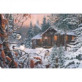 Enchanted Woods - Log Cabin Wrapped Canvas