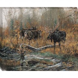 Fall Ritual - Moose Wrapped Canvas