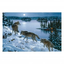 Nite Wolves Lighted Canvas 24 x 16