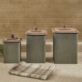 Norwood Canisters 3 pcs Set with Wood Lids DISCONTINUED