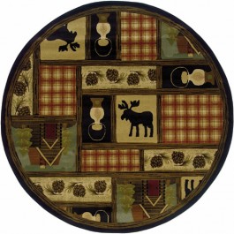 Moose Lodge Round Rug