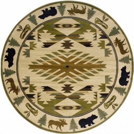 Native Wildlife Round Rug