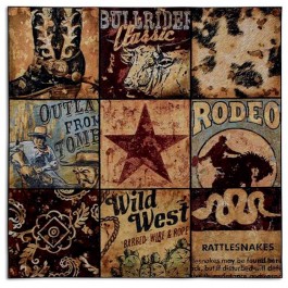 Cowboy Collage Wall Tapestry
