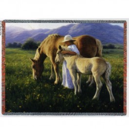 Golden Beauties Horse Afghan