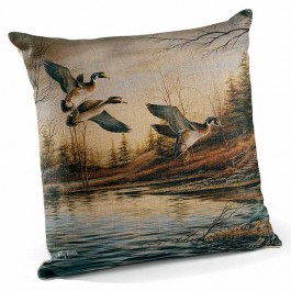 Backwoods Cabin-Wood Ducks 18" Decorative Pillow -CLEARANCE