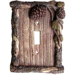 Pine Cone & Twig Single Toggle Switch Plate