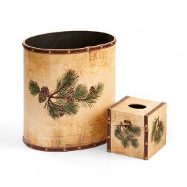 Pinecone Wastebasket & Tissue Box Set DISCONTINUED